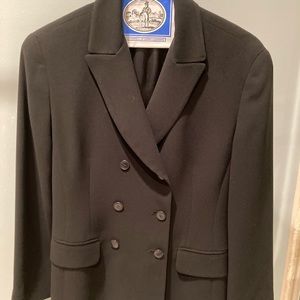 Tahari double breasted black suit jacket.